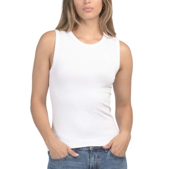 FRENCH LAUNDRY Black/white 2pk Seamless Crew Neck Tank Tops - Picture 2 of 2